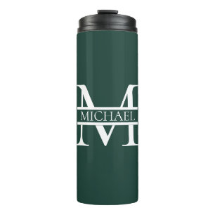 Bouteilles Isothermes Élégant Monogramme et nom Emerald Green Personnali