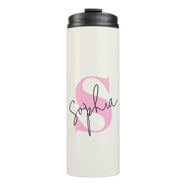 Bouteilles Isothermes Élégant Monogramme Pastel Thermal Tumbler (Devant)