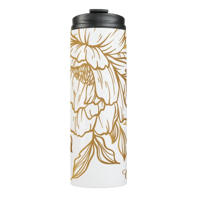 Bouteilles Isothermes Élégant Motif Flower personnalisé monogramme tumbl (Devant)
