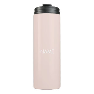 Bouteilles Isothermes Élégant rose pâle nom personnalisé texte monogramm
