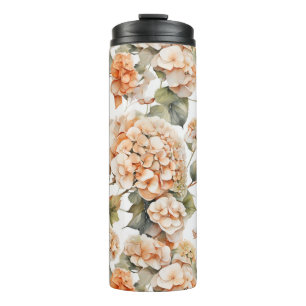 Bouteilles Isothermes Elégante aquarelle blanche orange boho florale