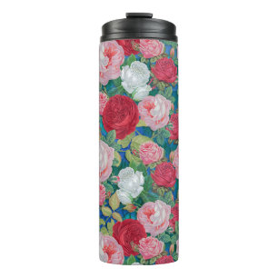 Bouteilles Isothermes Elégante aquarelle victorienne rose et rouge