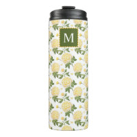 Élégante Hydragea Jaune Monogramme Floral