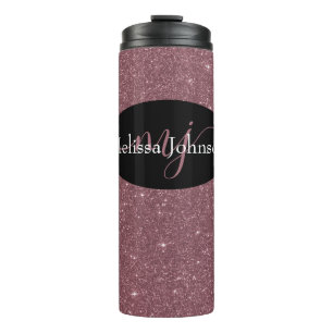 Bouteilles Isothermes Élégante lettrage Rose Gold sur Black Thermal Tu