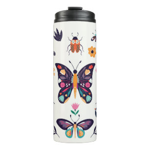 Bouteilles Isothermes Eléments de printemps Papillons Oiseaux Fleurs