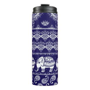 Bouteilles Isothermes Elephant, paisley : motif vintage tribal.