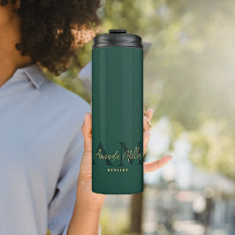 Bouteilles Isothermes Emerald Green Gold Moderne Monogramme personnalisé