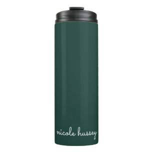 Bouteilles Isothermes Émeraude verte Moderne Monogramme élégant