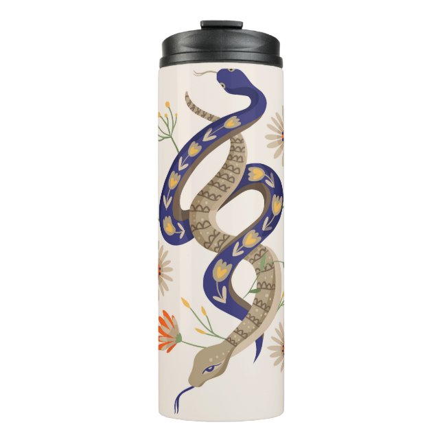 Bouteilles Isothermes Empreinte de fées serpent et floral (Devant)