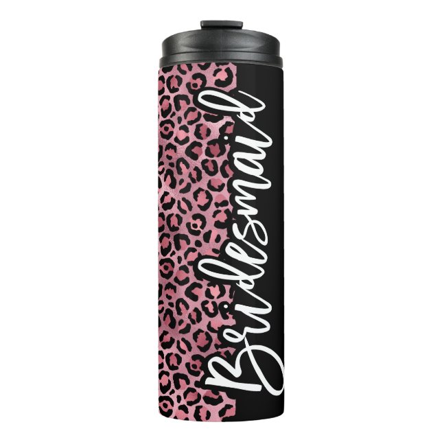 Bouteilles Isothermes Empreinte de léopard rose et noir Bridesmaid Bache (Devant)