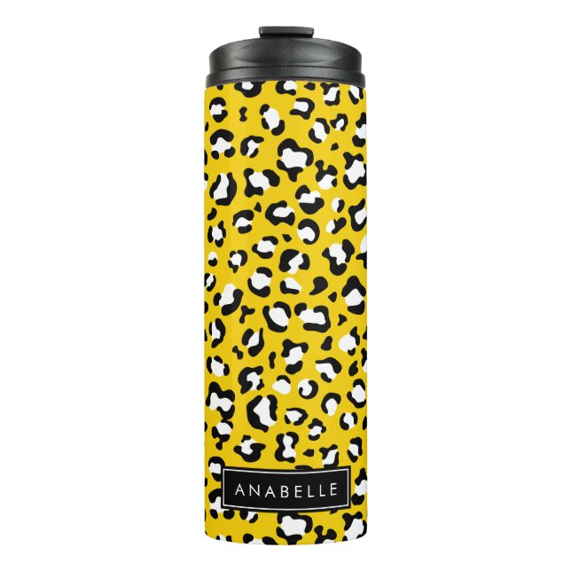 Bouteilles Isothermes Empreinte de léopard, Spots, Leopard Jaune, Votre  (Devant)