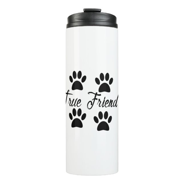 Bouteilles Isothermes Empreinte de patte chien Vrai Amis Texte (Devant)