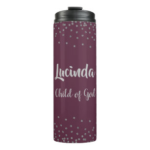 Bouteilles Isothermes Enfant chrétien personnalisé de Dieu Faux Diamonds