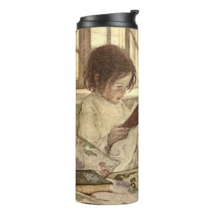 Bouteilles Isothermes Enfant vintage lisant un livre, Jessie Willcox Smi
