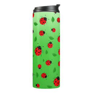 Bouteilles Isothermes Enfants mignonne Rouge coccinelle et congé vert en