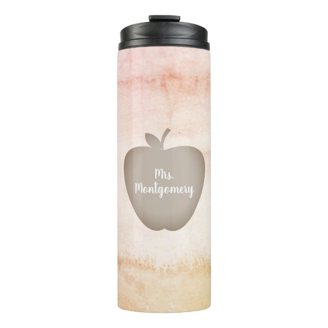 Bouteilles Isothermes Enseignant Apple inspiré par l'aquarelle (Devant)