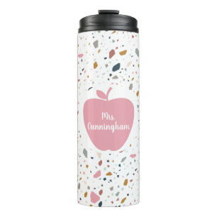 Bouteilles Isothermes Enseignant de la pomme rose Motif Terrazzo