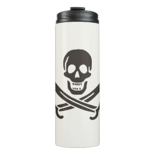 Bouteilles Isothermes Épées de crânes d'obsidienne Drapeau pirate de Cal