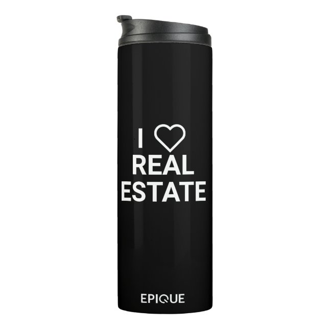 Bouteilles Isothermes Epique I Coeur Immobilier Parleur Noir (Tourné sur la droite)