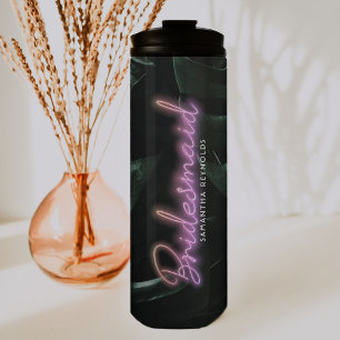 Bouteilles Isothermes Équipe de la mariée   Monogramme de célibataire au