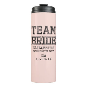 Bouteilles Isothermes Équipe Rose Collégiale Mariée Bachelorette Party