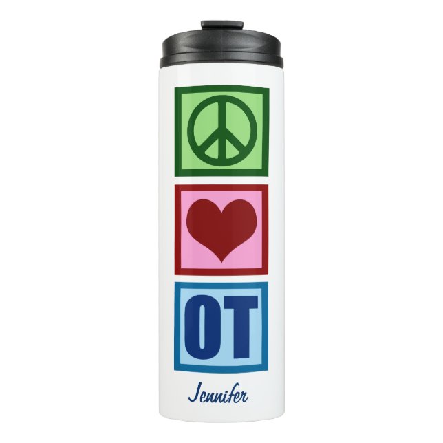 Bouteilles Isothermes Ergothérapie Paix Amour OT Monogramme (Devant)