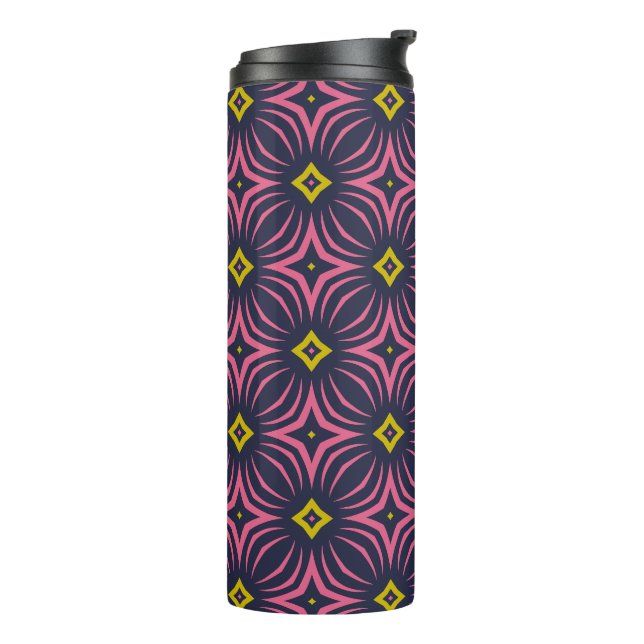 Bouteilles Isothermes Étoile Infinity - Navy et Rose (Tourné sur la gauche)