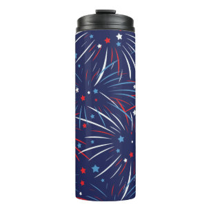 Bouteilles Isothermes Étoiles bleues blanches rouges de feux d'artifice