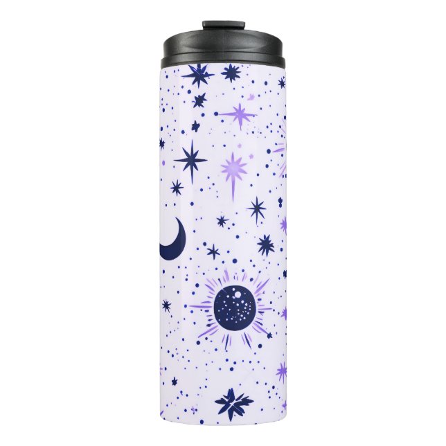 Bouteilles Isothermes Étoiles célestes noires et violettes (Devant)