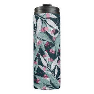 Bouteilles Isothermes Eucalyptus feuilles : floral foncé sans soudure.