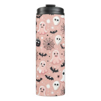 Fantômes roses et Halloween Motif sans couture