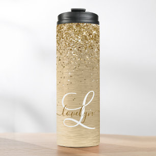 Bouteilles Isothermes Faux Gold brossé Parties scintillant métallique Im