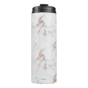 Bouteilles Isothermes Faux Marbre blanc et Rose Gold Custom