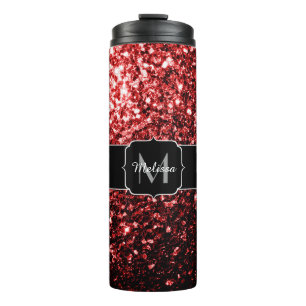 Bouteilles Isothermes Faux paillettes rouge foncé éclats de glamour Mono