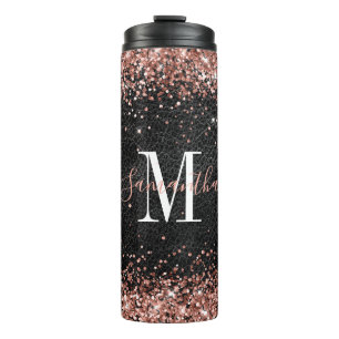 Bouteilles Isothermes Faux Rose Gold Parties scintillant Monogramme en c