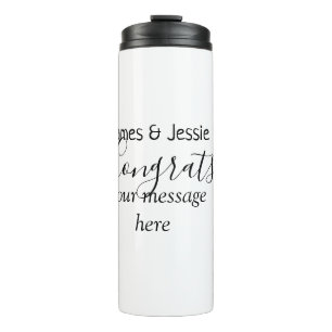 Bouteilles Isothermes Félicitations ajoutez un message de nom de mariage