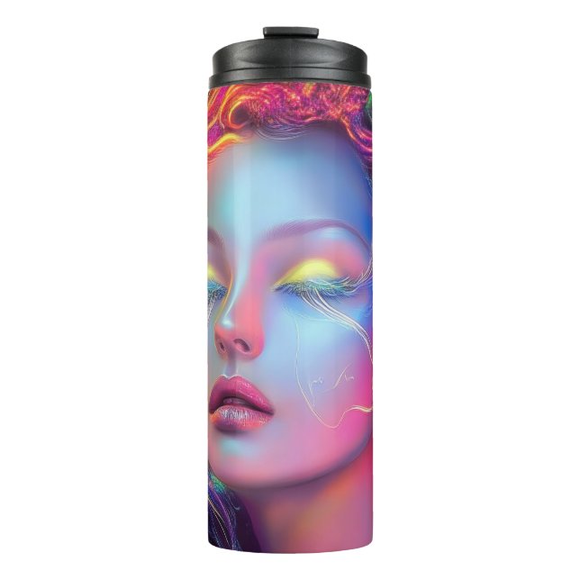 Bouteilles Isothermes Femme Alien aux cheveux cosmiques (Devant)