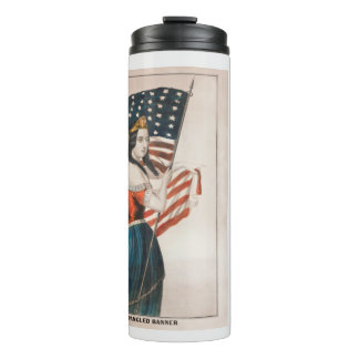 Bouteilles Isothermes Femme américaine patriotique | Drapeau américain |