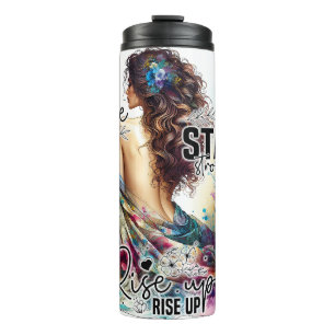 Bouteilles Isothermes Femme autonome Floral Citations Inspirationnelle