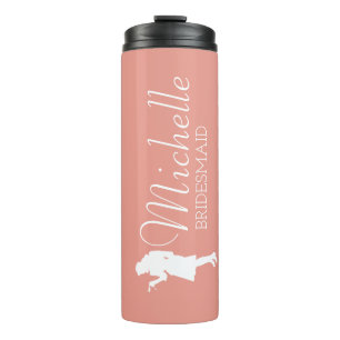 Bouteilles Isothermes Femme d'honneur personnalisée rose vif