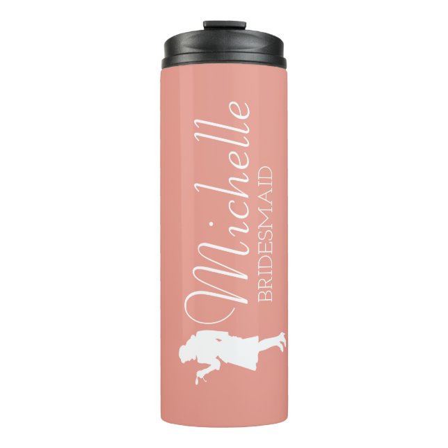 Bouteilles Isothermes Femme d'honneur personnalisée rose vif (Devant)