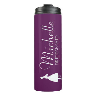 Bouteilles Isothermes Femme d'honneur personnalisée rose vif