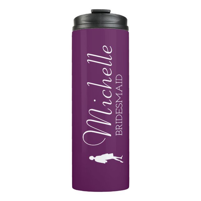 Bouteilles Isothermes Femme d'honneur personnalisée rose vif (Devant)