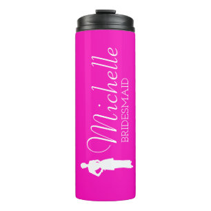 Bouteilles Isothermes Femme d'honneur personnalisée rose vif