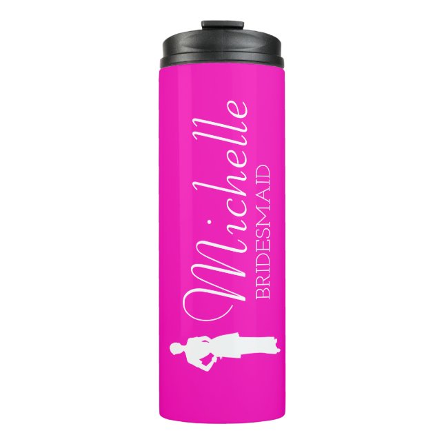 Bouteilles Isothermes Femme d'honneur personnalisée rose vif (Devant)