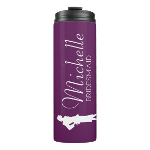 Bouteilles Isothermes Femme d'honneur personnalisée rose vif