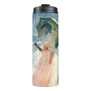 Bouteilles Isothermes Femme Monet avec un parasol face à gauche
