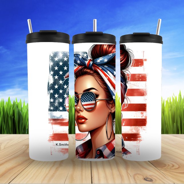 Bouteilles Isothermes Femme patriotique au style audacieux (Créateur téléchargé)