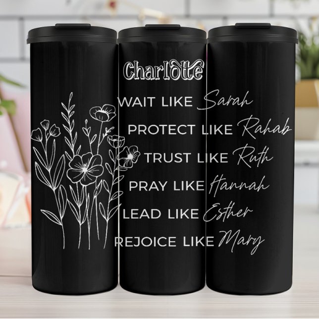 Bouteilles Isothermes Femmes chrétiennes de la Bible Design floral (Créateur téléchargé)