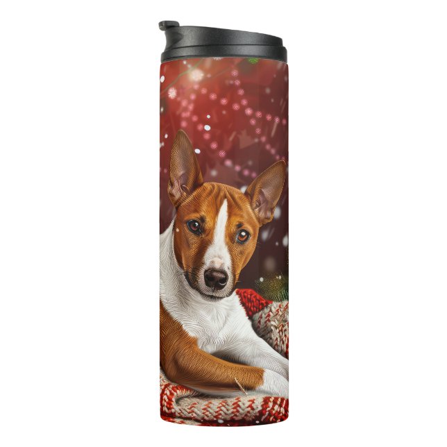 Bouteilles Isothermes Festival de Noël de Chien Basenji (Tourné sur la droite)
